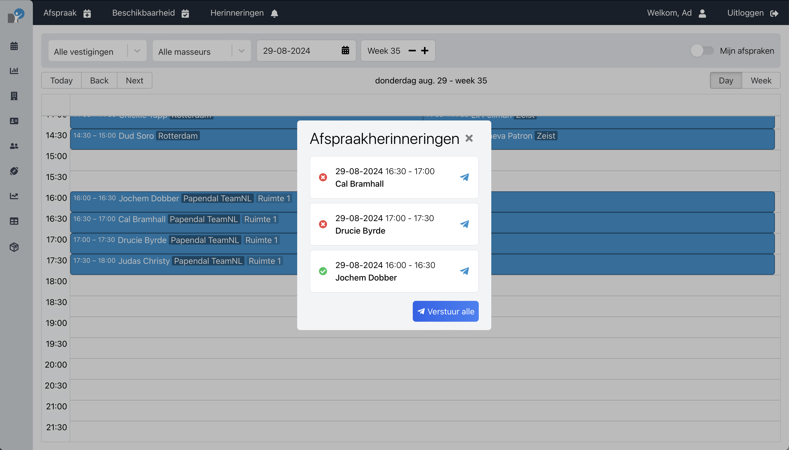 Automatic appointment reminders