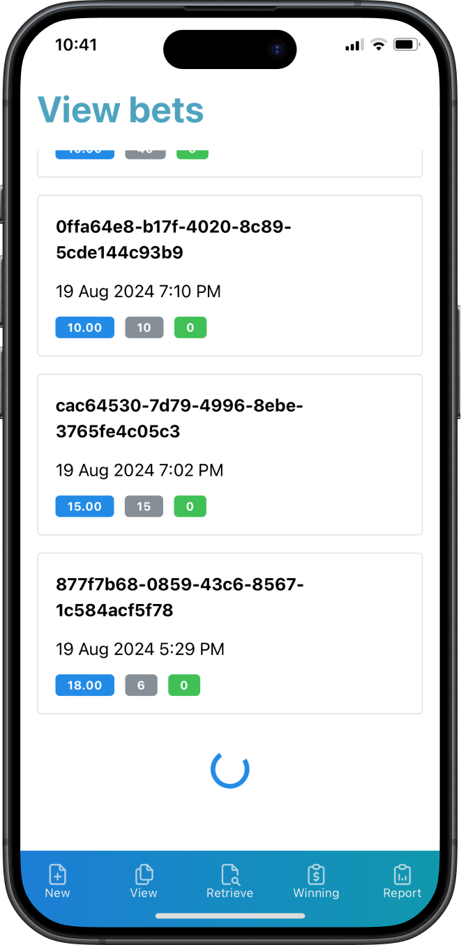 Loading older bets on scroll