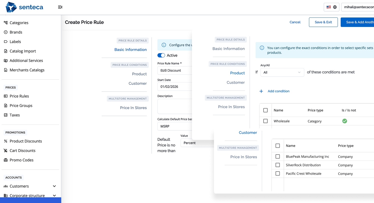 Flexible catalog setup