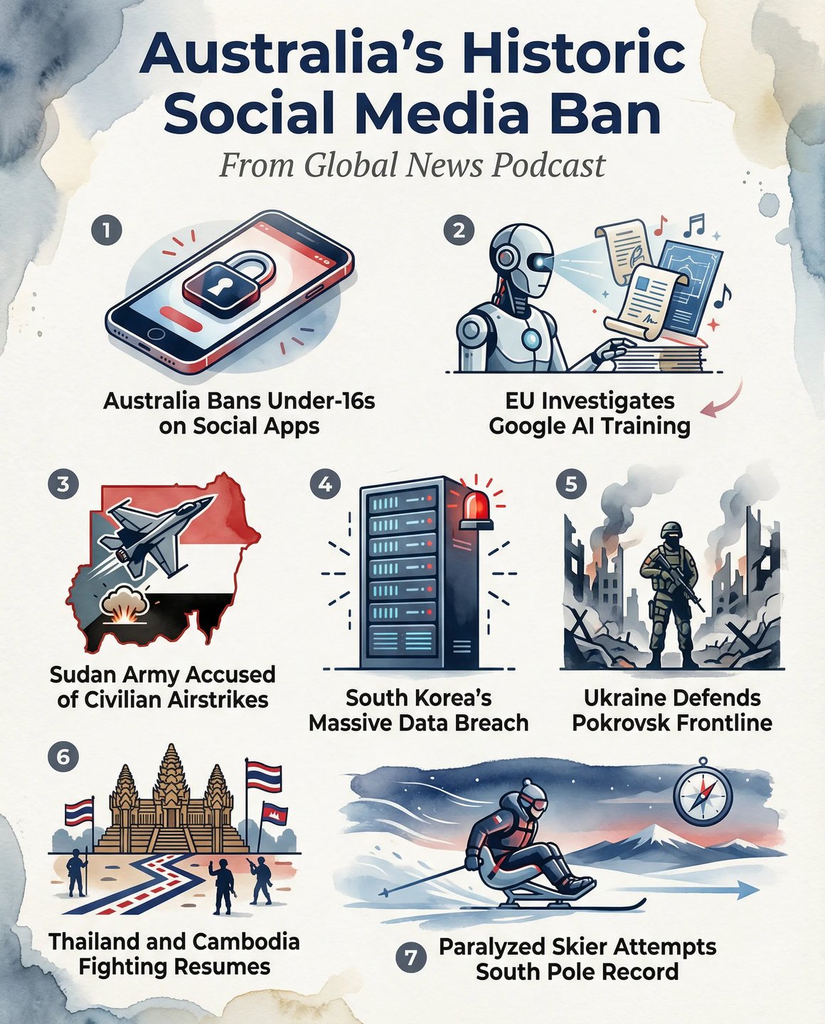 Watercolor news infographic