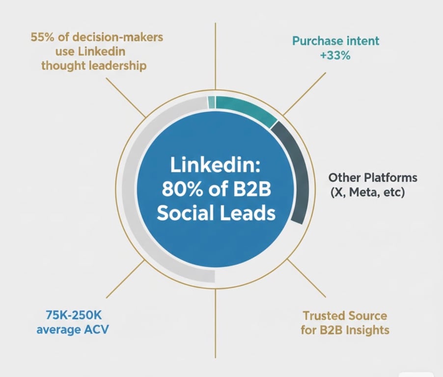 LinkedIn dominates B2B social media lead generation at 80% market share