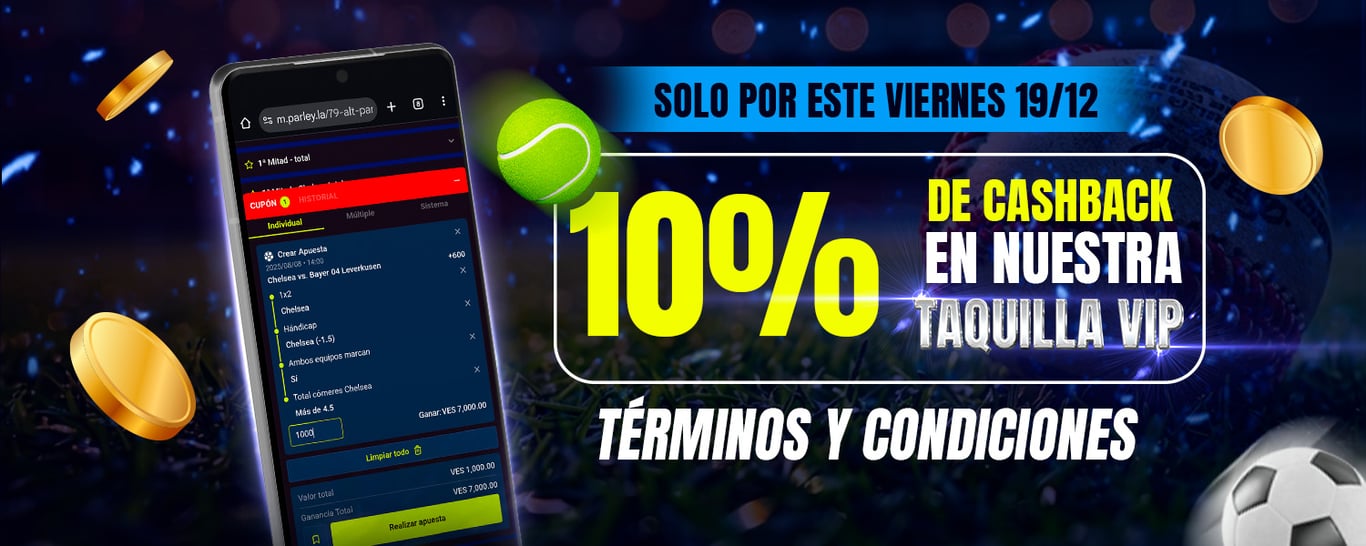 Términos y Condiciones: 10% de Cashback Taquilla VIP 19/12