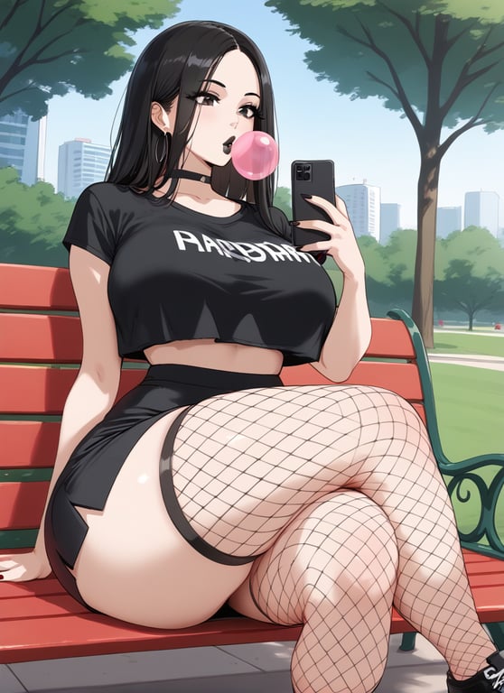 Preview of Goth girl in the park doesn't mind your stares
