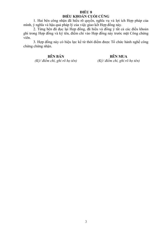 Hợp đồng mua bán xe ô tô cũ