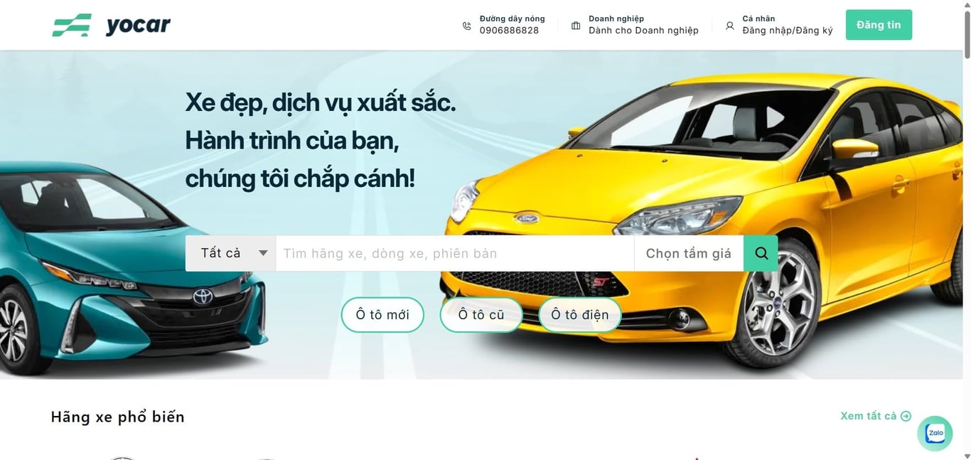 trang web Yocar