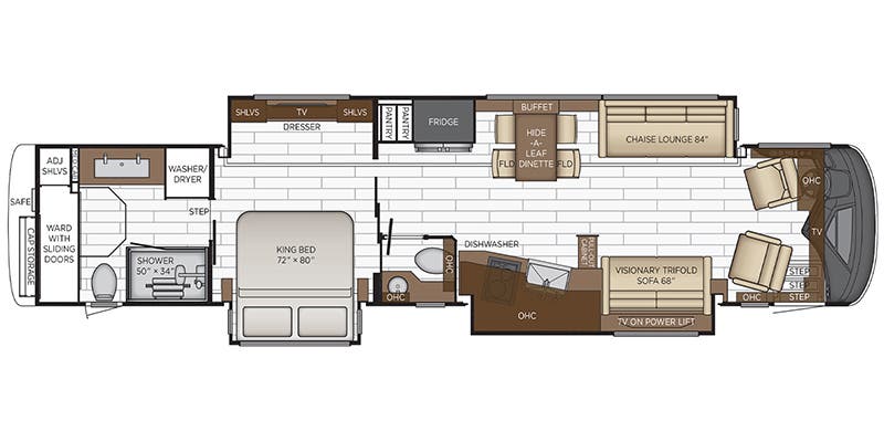 2018 Newmar King Aire 4531 - Floor plan