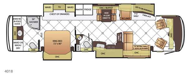 2015 Newmar Dutch Star 4018 - Floor plan