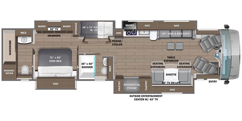 2023 Entegra Coach Cornerstone 45R - Floor plan