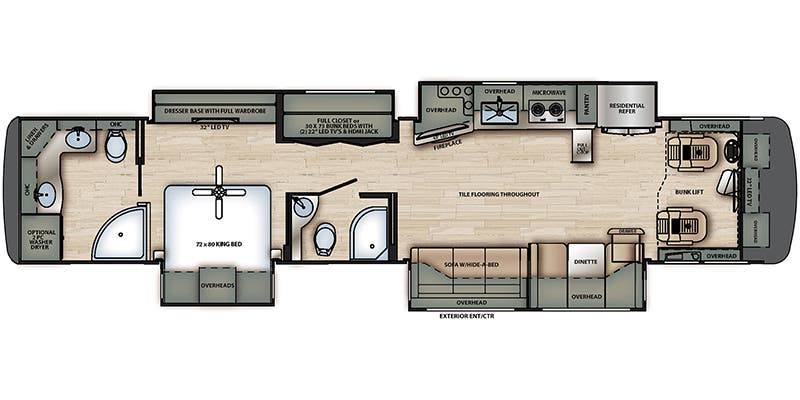 2020 Forest River Berkshire XLT 45A - Floor plan