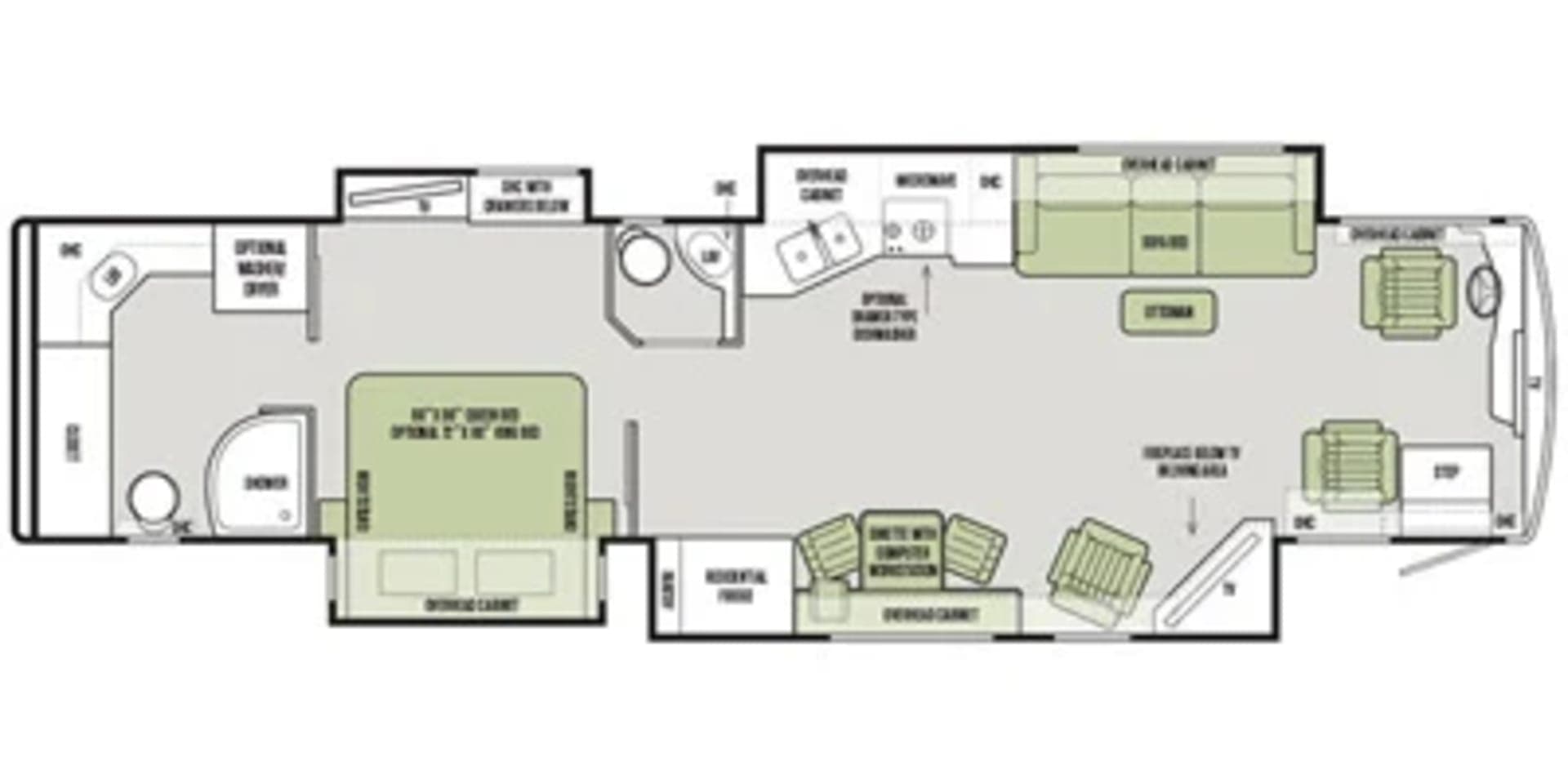 2018 Tiffin Allegro Bus 40 SP - Floor plan