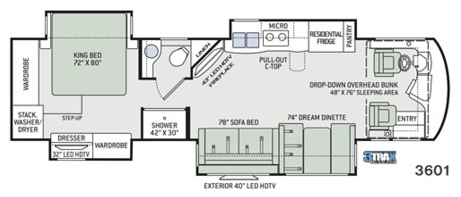 2018 Thor Aria 3601 - Floor plan