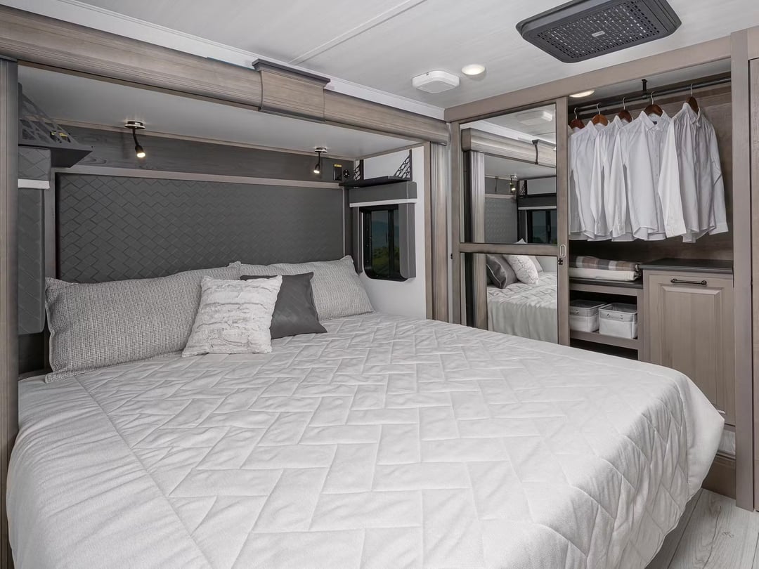 Front bedroom in the Keystone Montana 3531RE
