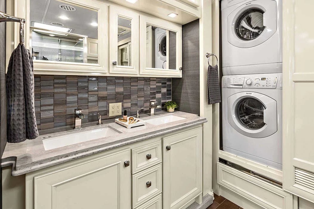 Class A stacked washer and dryer