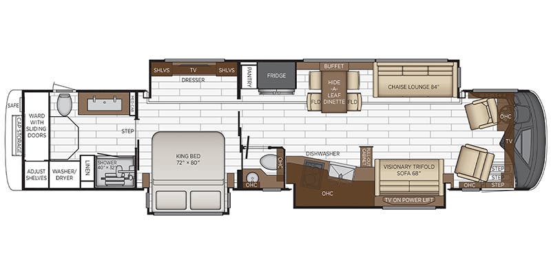 2018 Newmar King Aire 4553 - Floor plan