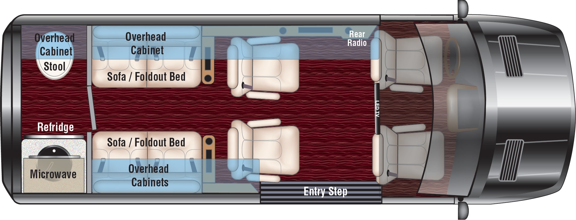 2025 Midwest Automotive Designs Luxe Cruiser D4 - Floor plan