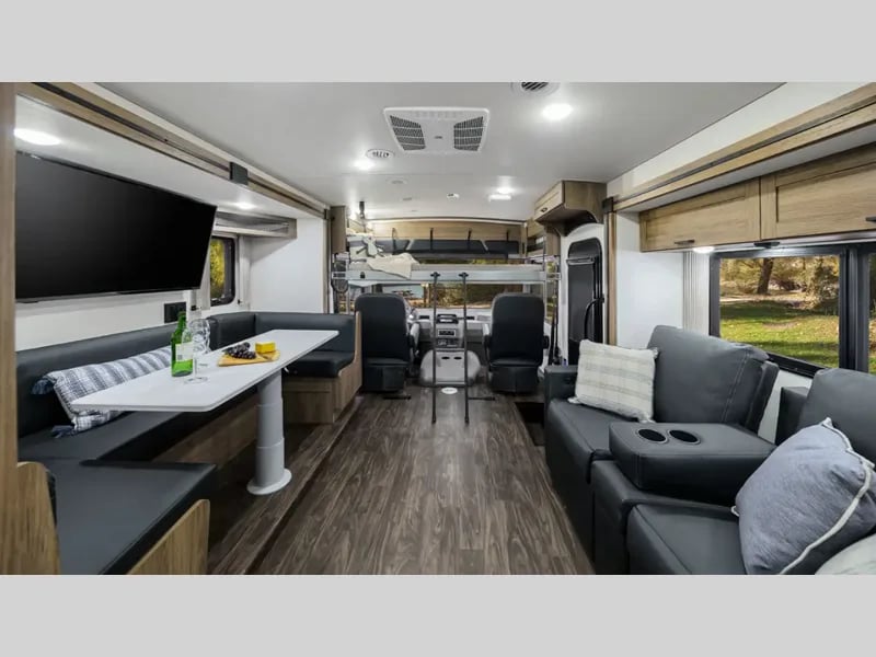 Cab-over loft bunk in a Class A motorhome