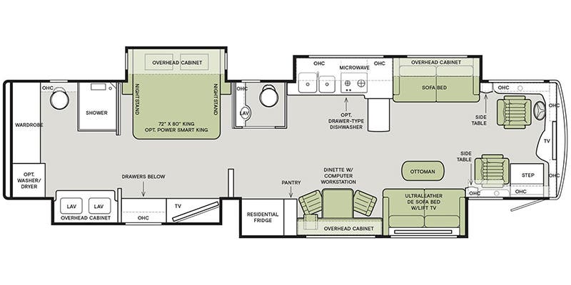 2021 Tiffin Allegro Bus 40 IP - Floor plan