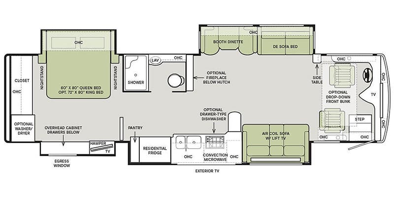 2022 Tiffin Phaeton 36 SH - Floor plan