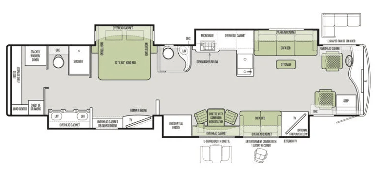 2017 Tiffin Zephyr 45 OZ - Floor plan