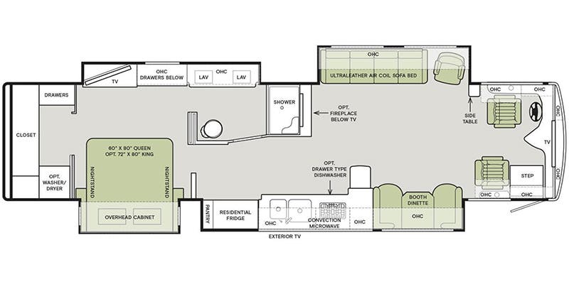 2019 Tiffin Phaeton 40 AH - Floor plan