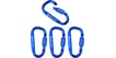 21UK - Carabiner Aluminium Set of 4 • CUSCO-081 • - Blue