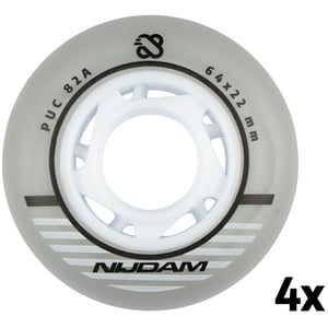 N70FA03 - Inline Skate Wielen Set - 64x24 mm - 4st - Silver