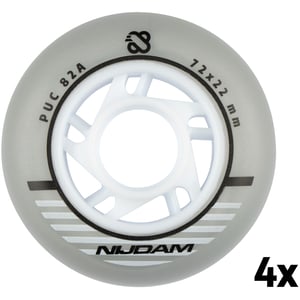 N70FA06 - Inline Skate Wielen Set - 72x24 mm - 4st - Silver