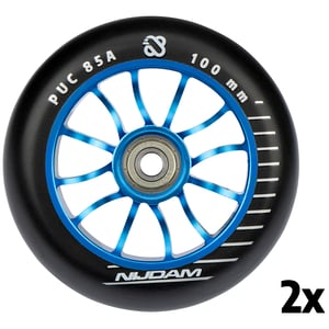 N70FD02 - Stunt Scooter Wheels Set - 100x24 mm - 2pcs - Spoked Alu