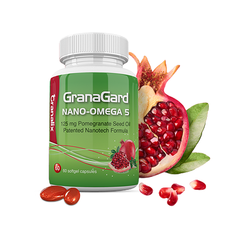 GranaGard Nano-Omega 5 dengan sisi buah delima