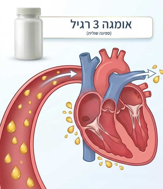 ההבדל בגודל בין כמוסה גנרית לננו-טיפות ננו גארד אומגה 3 - חלק תחתון