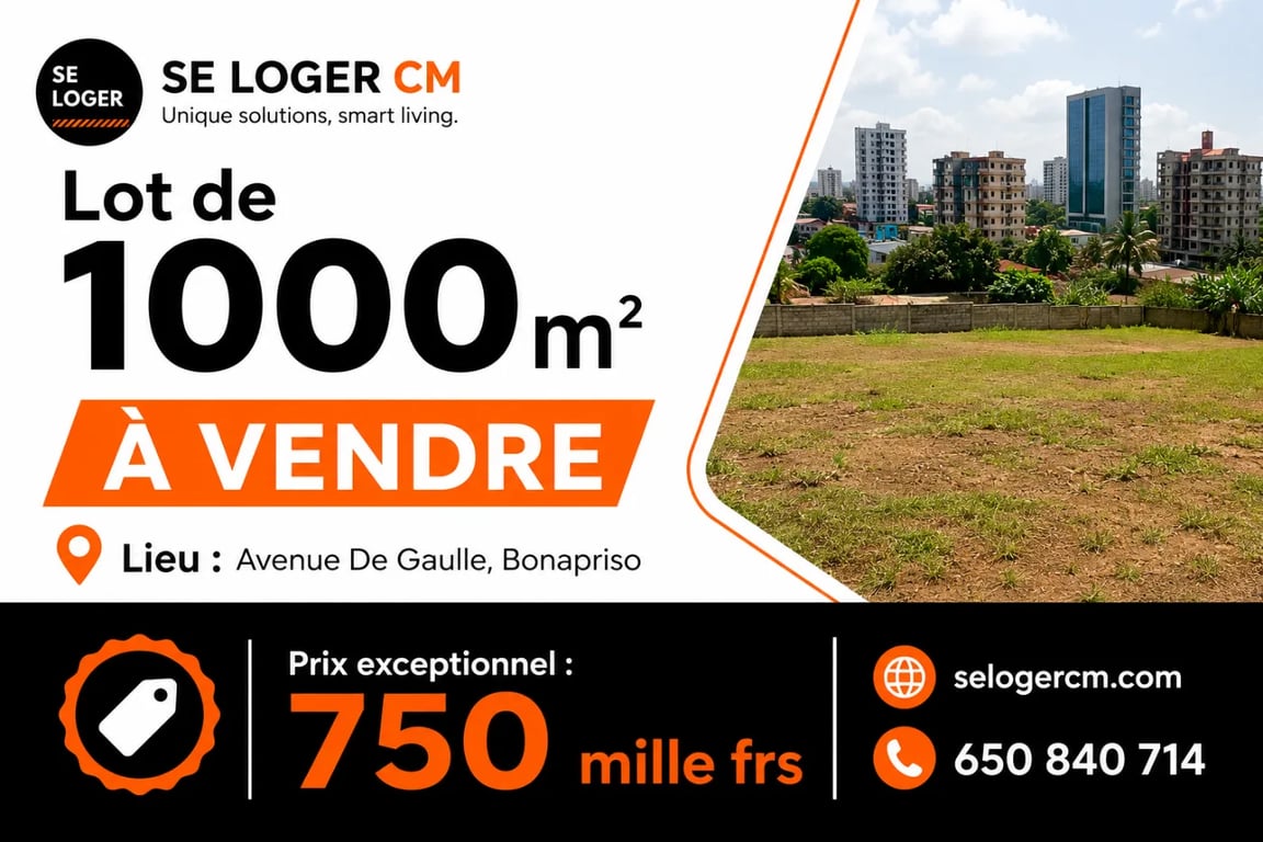 Lot de 1000m² à vendre à Bonapriso