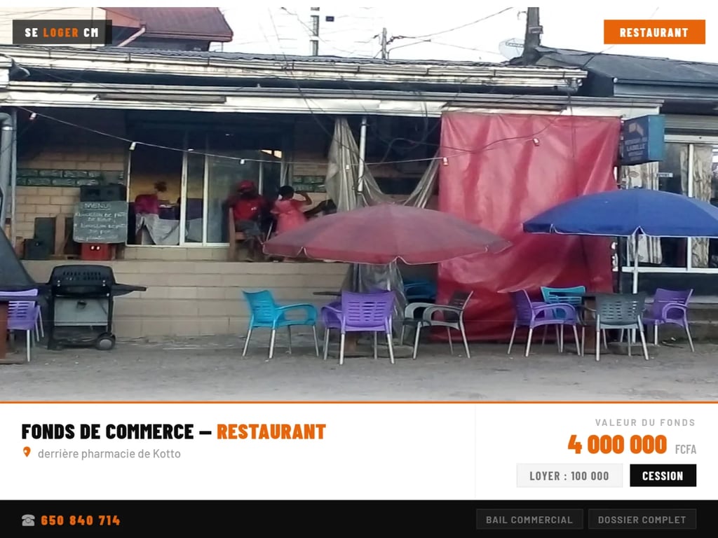 Fonds de commerce - Restaurant / Kotto
