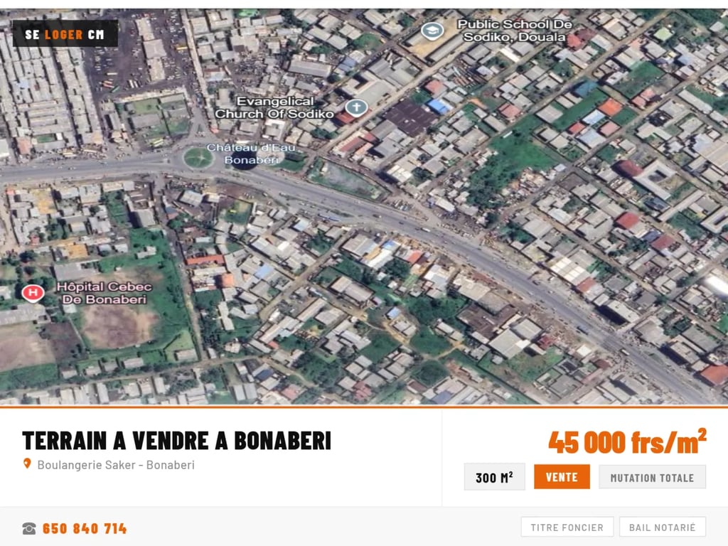 300 m² à vendre à Saker - Bonaberi
