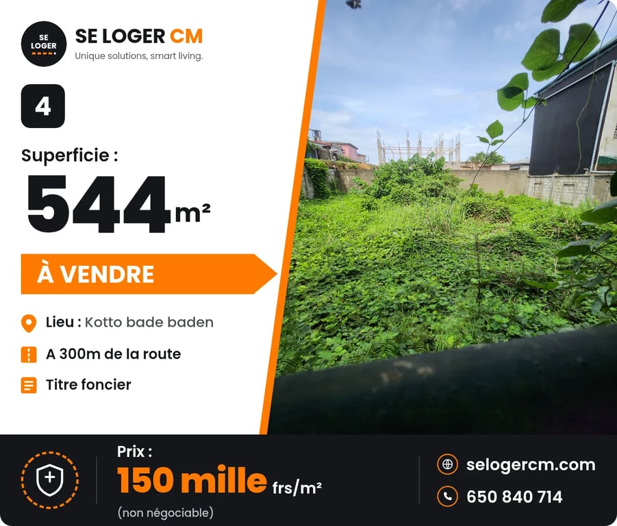 Terrain à Kotto près Baden Baden — 81,6M FCFA