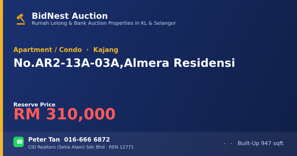 Apartmen / Kondo · No. AR2-13A-03A, Almera Residensi