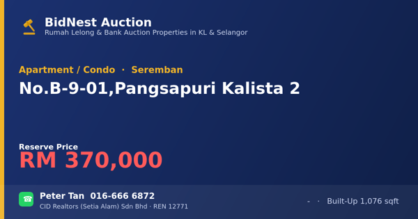 Apartment / Condo · No. B-9-01, Pangsapuri Kalista 2