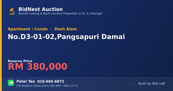 Apartment / Condo · No. D3-01-02, Pangsapuri Damai