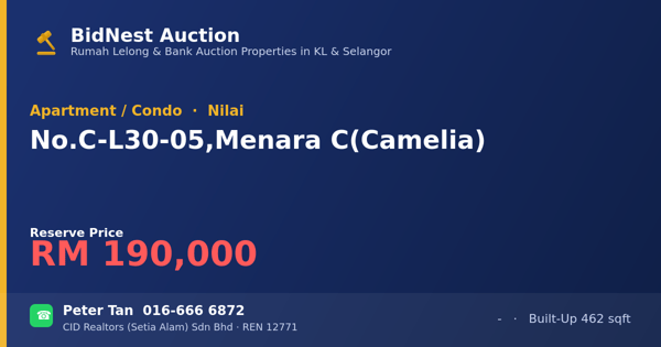 Apartment / Condo · No. C-L30-05, Menara C (Camelia)
