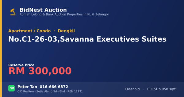 Apartment / Condo · No. C1-26-03, Savanna Executives Suites