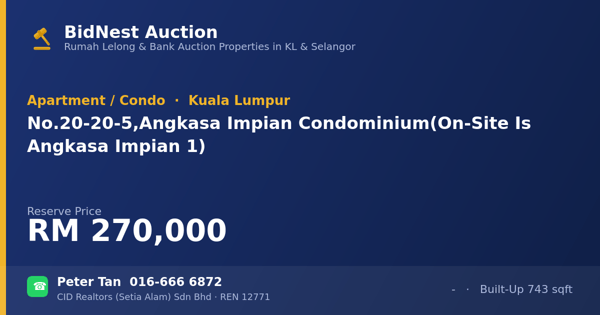Apartmen / Kondo · No. 20-20-5, Angkasa Impian Condominium (On-Site Is Angkasa Impian 1)