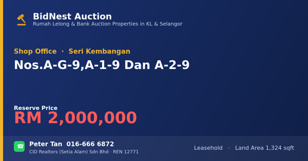 Kedai Pejabat · Nos. A-G-9, A-1-9 Dan A-2-9