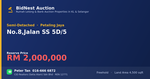 Semi-Detached · No. 8, Jalan SS 5D/5