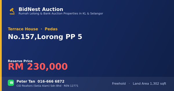 Terrace House · No. 157, Lorong PP 5