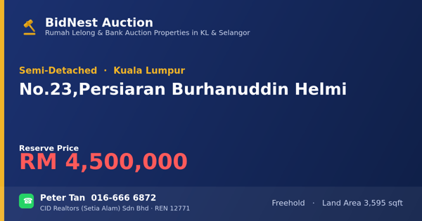 Semi-Detached · No. 23, Persiaran Burhanuddin Helmi