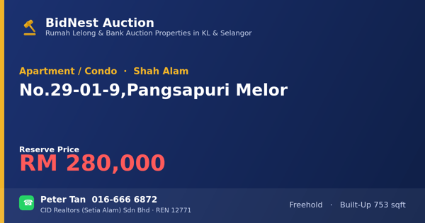 Apartment / Condo · No. 29-01-9, Pangsapuri Melor