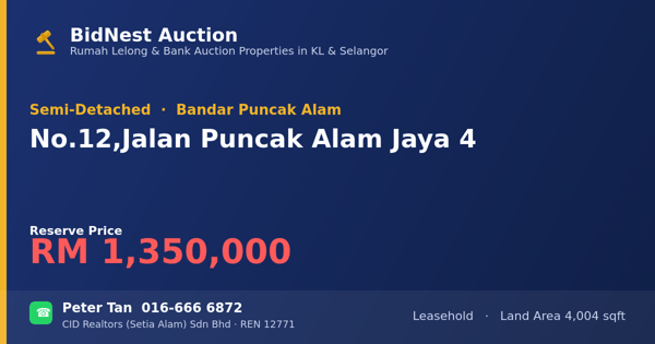 Semi-Detached · No. 12, Jalan Puncak Alam Jaya 4