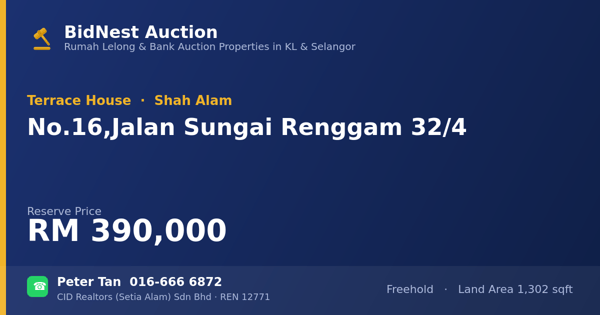 Rumah Teres · No. 16, Jalan Sungai Renggam 32/4