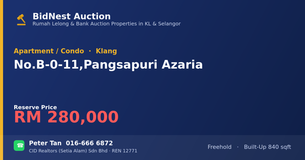 Apartment / Condo · No. B-0-11, Pangsapuri Azaria