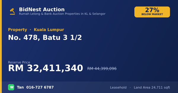 Hartanah · No. 478, Batu 3 1/2
