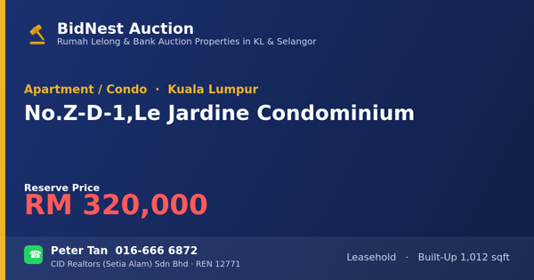 Apartment / Condo · No. Z-D-1, Le Jardine Condominium